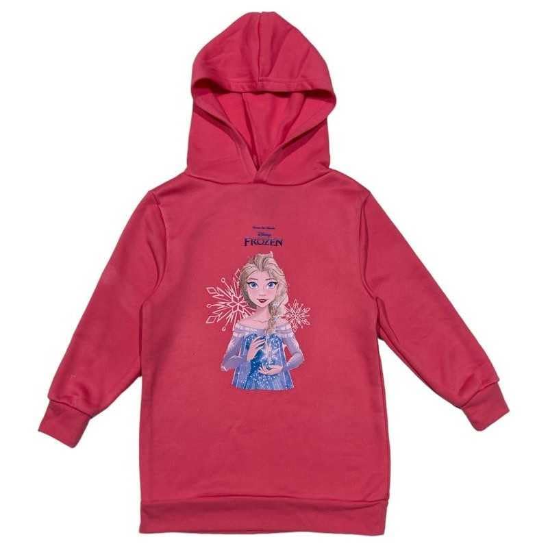 arlis Robe Sweat à Capuche Frozen Disney (FR/ES, Âge, 6 Ans, Taille Normale, Robe Sweat à Capuche Reine des neiges)