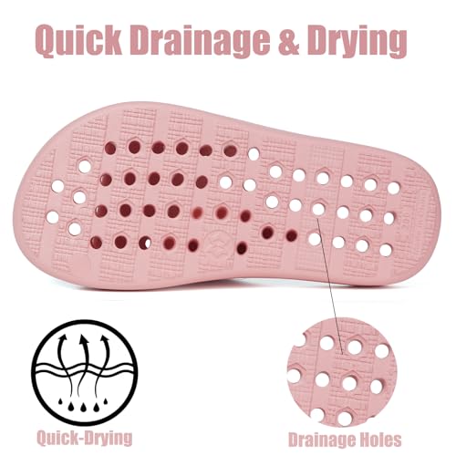 KVbabby Shower Shoes for Kids Massage Pool Slides with Arch Support Quick Drying Boys Girls Beach Sandals Non Slip Summer Bathroom Indoor House Slippers with Drain Holes3