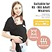 Acrabros Baby Wrap Carrier,Hands Free Baby Carrier Sling,Lightweight,Breathable,Softness,Perfect for Newborn Infants and Babies Shower Gift,Black