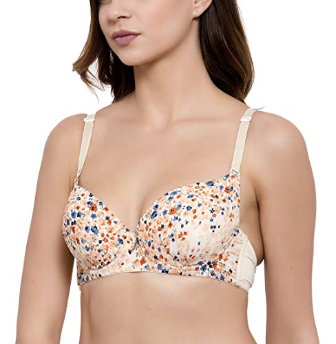 Image of Brachy Women's Poly Cotton Padded Wired Push-Up Bra (BCA FPW031 36A Beige Beige 36A)