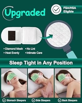 16 Packs Steam Eye Masks for Dry Eyes, Self Heating Warm Compress for Eyes Fatigue & Puffiness Relief, Disposable Heated Eye Mask Travel Essentials, Spa Relaxation Set for Women Christmas, Unscented