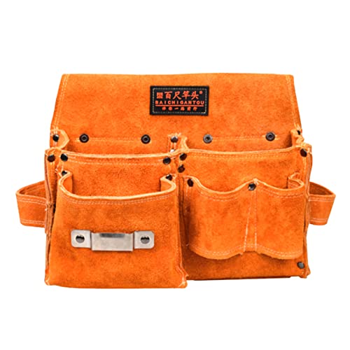 Bolsa de herramientas para carpintero, práctica riñonera de piel de vaca, multifunción, bolsa de almacenamiento de herramientas, almacenamiento de herramientas, carpintería, práctica riñonera de piel