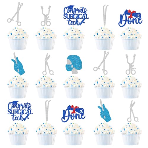 24Pcs Surgical Tech Graduation Cupcake Toppers