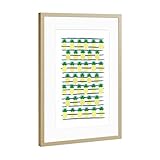 artboxONE Poster mit Rahmen Gold 30x20 cm Ananas Stripes 