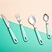 Cutiset 25 piece Stainless Steel Flatware Set with Hanging Caddy (Green, 25-Piece)
