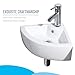 Small Bathroom Sink Wall Mounted Basin Triangle Corner Mini Sink with Chrome Faucet & Waste Drain Kit-12.8 x 12.8 x 5.1inch/325 x 325 x 130mm
