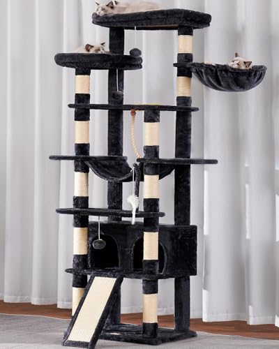 Image of Heybly Tall Cat Tree 78-inch Multi-Level Cat Tower for Indoor Cats HCT033G