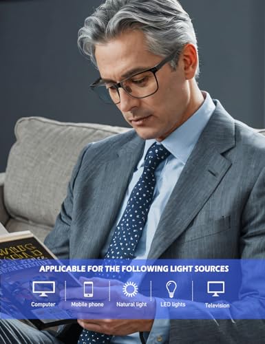 Image of ANYLUV Blue Light Glasses Men, Relieve Eyestrain and Eye Protection, Al-Mg Metal Computer Blue Light Blocking Glasses