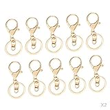 Farbe: Gold Bonarty 20pcs Schlüsselanhänger Modell Schlüsselanhänger Schlüsselbund