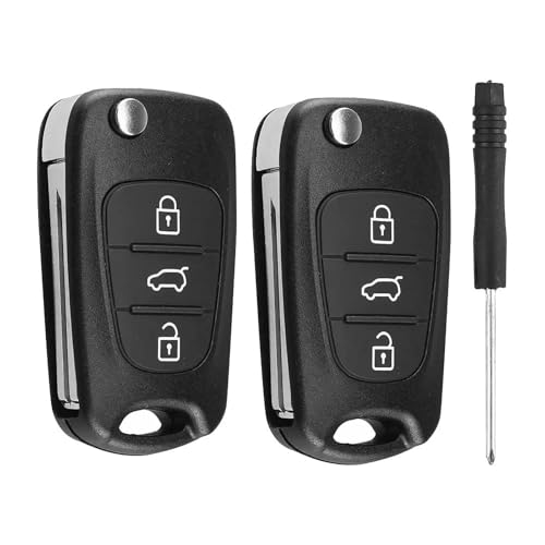 SPTwj 2 Piezas Carcasas para Llave de Coche Compatible con Hyundai i30 i20 i10 ix20 ix35 y Kia Ceed Soul Sportage Venga Mando a Distancia de 3 Botones Carcasa de Repuesto Llave de Coche Accesorios