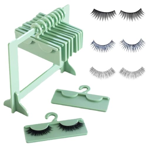 Almacenamiento de pestañas postizas | Soporte organizador de pestañas postizas | Estante de exhibición de extensiones de pestañas postizas con 10 perchas organizador soporte para injertos