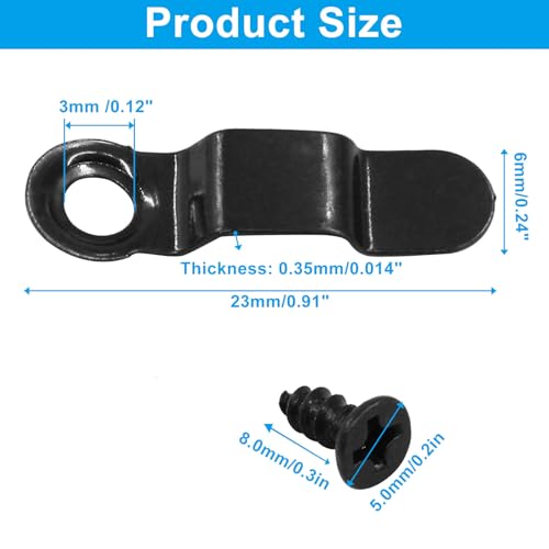 Image of Hordion 100Pcs Picture Frame Turn Buttons Fasteners with Screws, Black | Photo Frame Backing Clips, Picture Frame Hardware for Hanging Pictures Photos Drawings and Posters