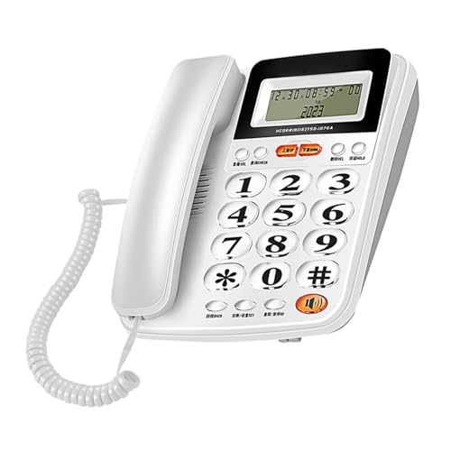Teléfono fijo con cable, teléfono de oficina y habitación de hotel con identificación de llamadas, no necesita batería para uso frecuente teléfono de negocios