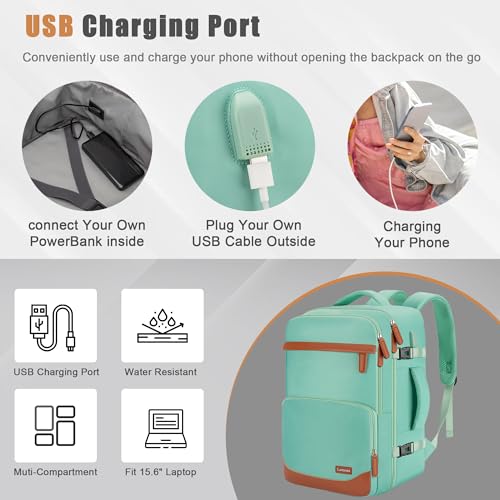 Image of 40L Travel Backpack, Flight Approved Carry On Laptop Backpack | Water-resistant, Personal Item Travel Bag, Fits 15.6 /17.3 inch Laptop, Hiking, Camping, Business, Commute, Men & Women