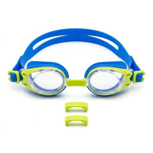 Image of BURNLAB Swimming Goggles for Kids, Clear Vision Pool Goggles for Boys & Girls, Easy Adjustable Strap (Blue and Green)