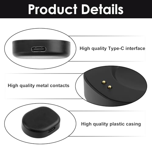 Cargador de Reloj Magnético Compatible con AMAZFIT T-Rex 3/Balance, Tipo C Portátil Soporte de Cable de Carga USB Convertidor Smartwatch Accesorios para Balance A2286 (Sin Cable) (Negro) - imagen 3