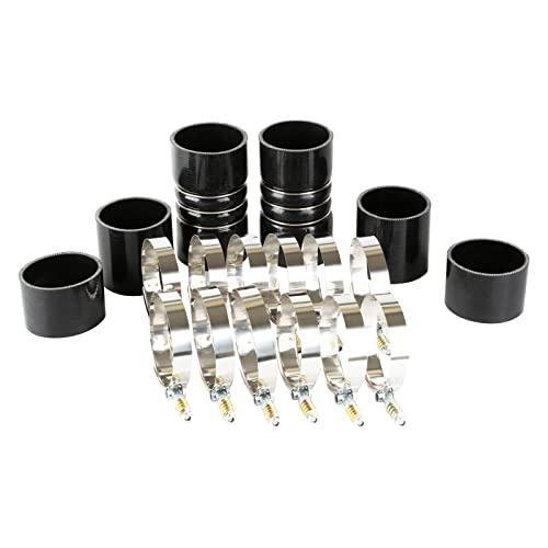 GETOPAUTO Silicone Hose Boots Kit 7.3L Diesel Turbo Intercooler Boots Clamps Kit Compatible With Ford Late 1999-2003 F250 F350 F450 Superduty 7.3L Diesel with Clamps