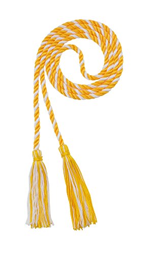 Image of Graduation Honor Cord - Gold /White - Every School Color Available - Made in USA