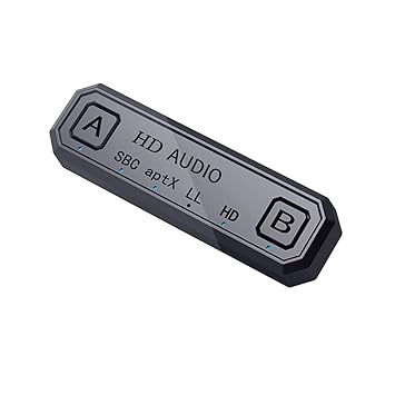 Portable Wireless BT 5.0 Adapter Compatible with Switch Support Dual Connection/Voice Return/aptX /LL Black