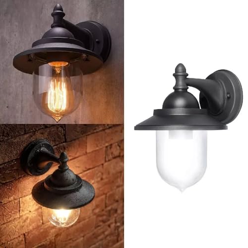 maolo Applique da Esterno Vintage con Attacco E27 – Lampada da Parete in Alluminio IP44, Stile Classico Retrò, Illuminazione per Giardino, Terrazzo e Balcone, Max 60W (Grigio scuro, Stile 1)