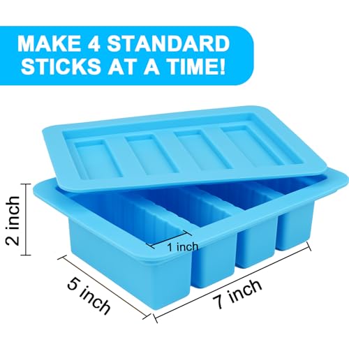 Image of TeeMars Silicone Butter Churner with Mold, Non-Stick Butter Tray, Rectangle Container for Brownie, Soap Bar, Energy Bar, Cake ( Blue)