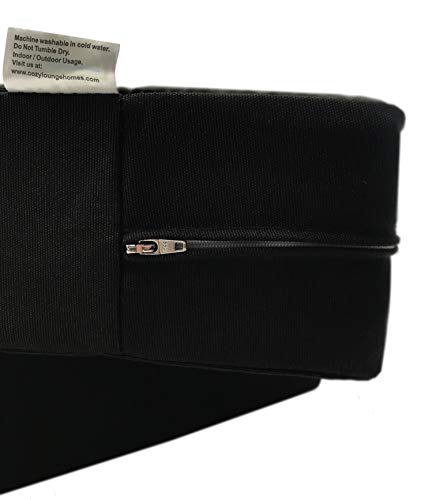 Cozylounge Indoor Outdoor Water Repellent High Uv Resistant Patio Chair Cushion Cover (24"X24"X4" (4 Covers), Just Black) #TOP7