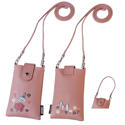 Lakurasu スマホポーチ ストラップ ショルダーポーチ レディース MOOMIN ピンク