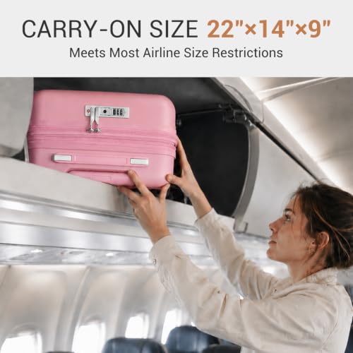 Image of Kono Carry On Luggage Sets 2 Piece, 20 Inch Expandable Hardshell Suitcase