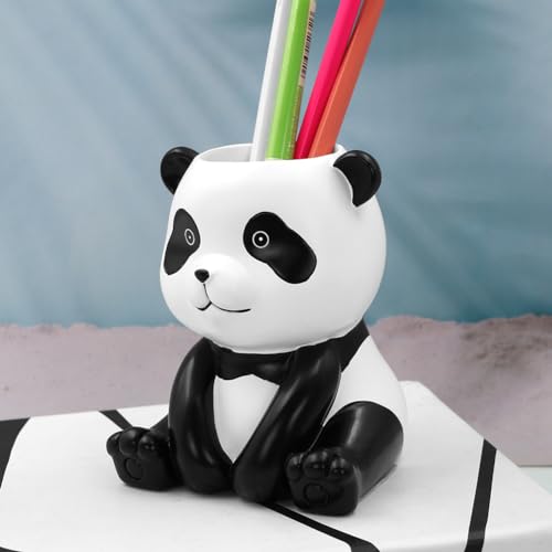 Cute Resin Panda Pen Holder,Animal Panda Bear Pencil Cup Pencil Pot Organizer Cartoon Pen Container Pencil Holder Storage Box Home Ornament for Kid Student School Office Desktop Stationery Gift - Image 4