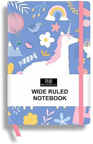 RICCO BELLO Wide Ruled Hardcover Diary Journal School Notebook fo...
