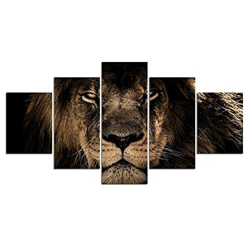 Papier peint moderne lion pour créer une ambiance nature sauvage dans votre salon