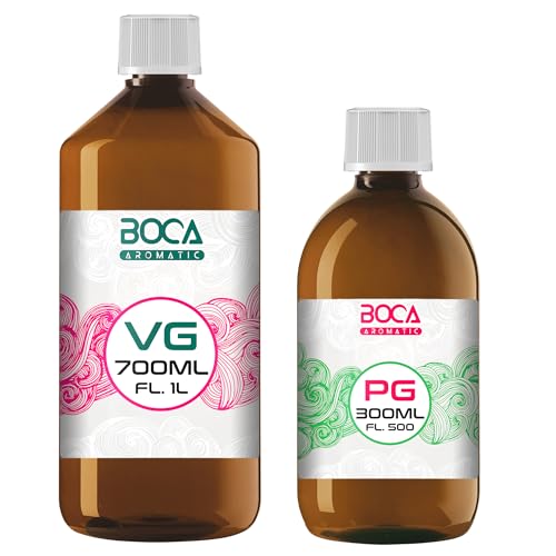  BOCA  VG 700ml Glicerina Vegetale + PG 300ml Glicole Propilenico  Prodotto 100% Made in Italy  Altissima Qualità Italiana