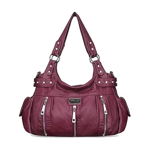 Scarleton Purses for Women Large Hobo Bags Washed Vegan Leather Shoulder Bag Satchel Tote Top Handle Handbags, H129216, Purple Cover