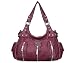 Scarleton 3 Front Zipper Washed Shoulder Bag H129216 - Purple