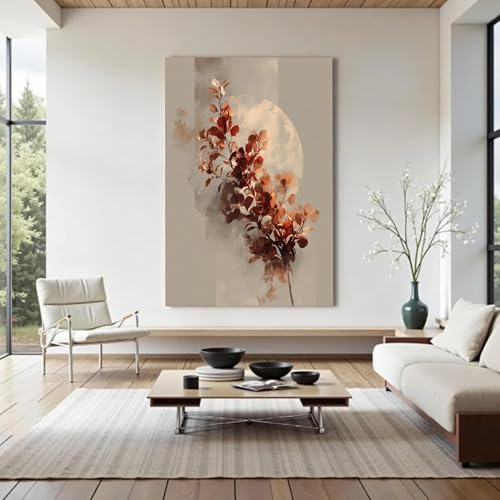 Grand format 21x30 de tableau sur toile feuilles d'automne décoration