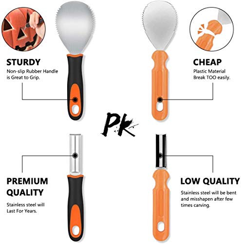 GUUKIN Halloween Pumpkin Carving Tools Kit, Professional Stainless Steel Pumpkin Cutting Supplies Knife Sets for Halloween Decoration jack-o-lanterns for Kids & Adults (12 piece set)