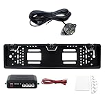 KAOLALI 3 Sensors Parking Sensors Kit with Car Number Plate, Punch-Free Car Parking Sensors Kit, Reversing Sensors Audio Buzzer Alarm, Easy to Install