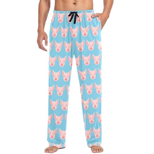 visesunny Stylish Men's 100% Cotton Pajama Pants Lounge Sleepwear Pj Lightweight Bottoms Soft Funny Loungewear Pants S-XXL