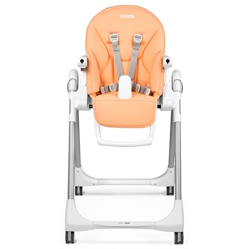 Image of Peg Perego Prima Pappa Zero 3 - High Chair - for Children Newborn to 3 Years of Age - Made in Italy - Peach (Light Orange)