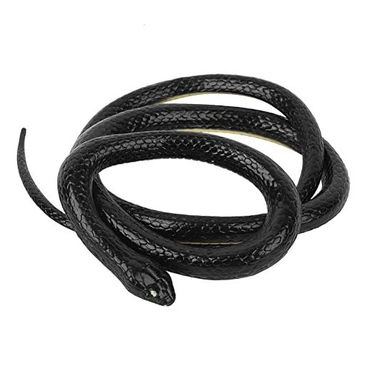Realistiska Halloween Black Ormleksaker, Gummislangfigur Elastisk Livlig Bra seghet Oskadlig Mjuk för att skrämma bort fåglar för att skrämma dina vänner(svart)