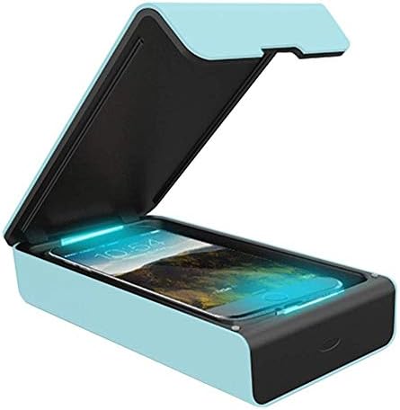 UV Cell Phone Sanitizer, Smartphone Screen Cleaner UV Light Phone Portable Sterilizer, Aromatherapy Function Disinfector, Phone Jewelry Toothbrush Glasses Watches Cleaner Case (Blue)