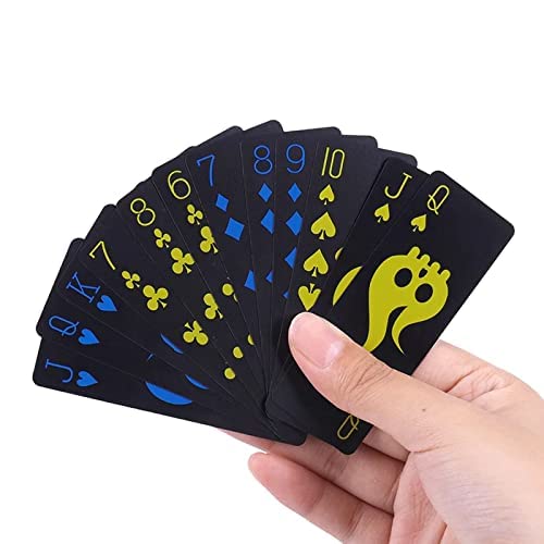 Shivaaro Waterproof PVC Playing Cards - Poker Classic Magic Tricks Game 54 Card Set 9 x 3 x 1 (Black Color Mini 1Set)