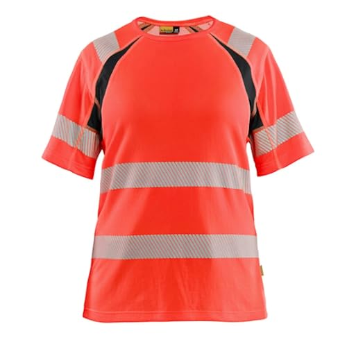 Camiseta alta visibilidad mujer Blaklader 3503 roja y negra reflectante XL para seguridad