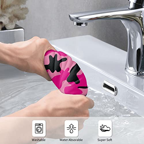 Mlnhy Camouflage Camo Pink Hand Towels Soft And Quick-Drying, Bath Towel Skin-Friendly And Absorbent,Suitable For Bathroom, Kitchen,Travel,Beach, Gift For Baby Kids And Family #TOP4