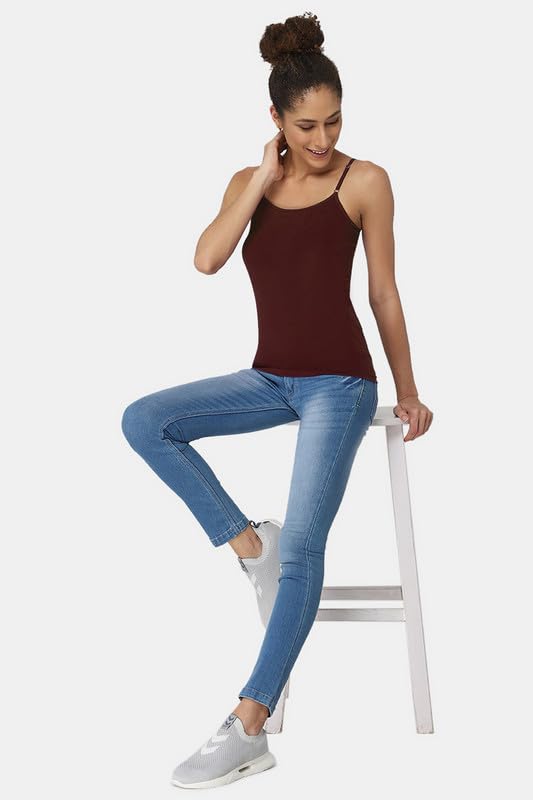Image of Intimacy Cotton Camisole for Women with Adjustable Spaghetti Straps Comfortable Everyday Wear Camisole Slip for Women