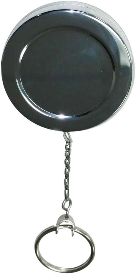 Key Reel with Heavy Duty 18" Stainless Steel Retractable Keychain, Oversized Split Ring and Strong Heavy Duty Belt Clip