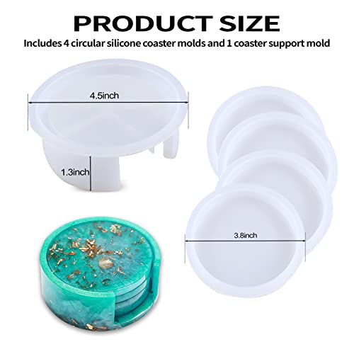 Zjwzsli 9016748213450 5Pcs Resin Coaster Molds Resin Molds Coaster Molds thumb #1