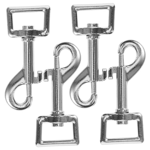 NUOBESTY 4pcs Metal Dog Leash Clasp Snap Hooks Lightweight Spring Buckles for Pet Leashes Rotating Design for Easy Handling and Secure Fastening
