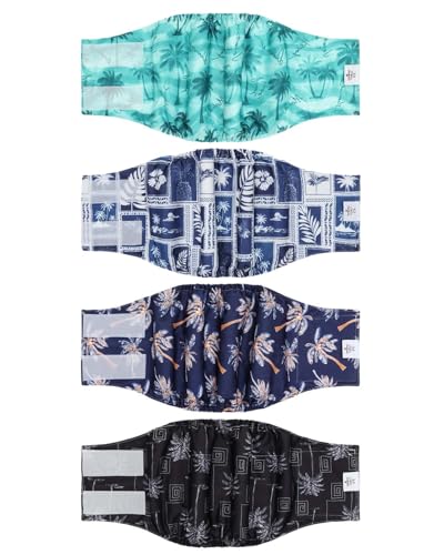 Image of CuteBone Dog Diapers Male 4 Pack Puppy Wraps Reusable Doggie Belly Bands for Male Dogs Small Medium Large
