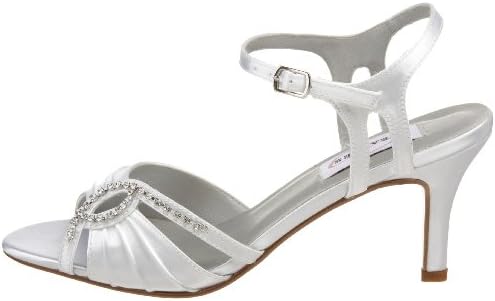 Dyeables Women's Ariana Ankle-Strap Sandal,White Satin,5.5 M US | Image 6